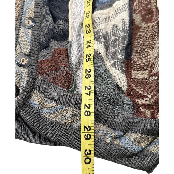 VTG Carlo Alberto 3D Coogi-Style Mercerized Cotton Cardigan Men’s Textured, M - Picture 6 of 7
